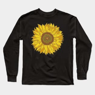 Royal Golden Sunflower Long Sleeve T-Shirt